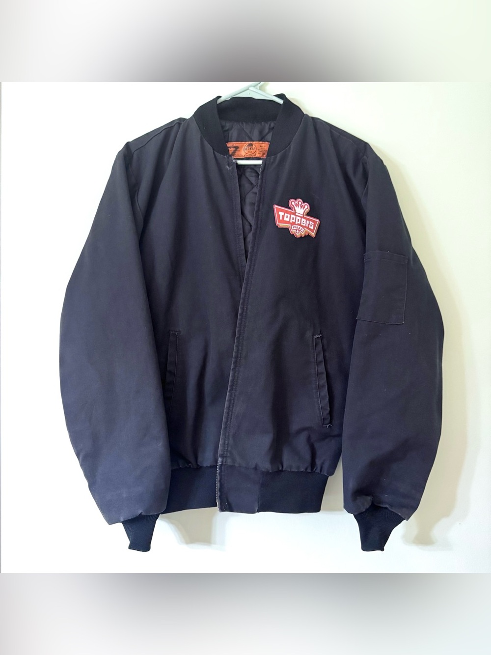 Red Kap Toppers Pizza Bomber Jacket Mens Large Black Workwear